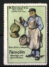 Używany, Marka reklamowa Feinolin najlepszy tynk obuwia i skóry, chem. Fabryka M. Kamień i   na sprzedaż  Wysyłka do Poland