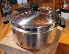 Usado, Antigo Pré 1968 Revere Ware 6 Qt Panela de Estoque Forno Holandês Fundo Revestido de Cobre com Tampa de Cúpula comprar usado  Enviando para Brazil