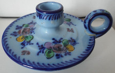 Blue floral candlestick for sale  BROADSTAIRS