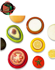 Caixa de armazenamento de frutas de silicone conjunto de 4 recipientes de armazenamento reutilizáveis para geladeira, usado comprar usado  Enviando para Brazil
