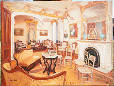Usado, Pintura a óleo original do interior do quarto #2 por S. Lee comprar usado  Enviando para Brazil