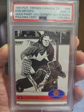 Używany, Ken Dryden Gold Paint Autograph PSA9 Mint Future Trends #85 Rare Insert Swirl na sprzedaż  Wysyłka do Poland