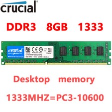 Usado, Memória RAM 240 pinos DIMM 1.5V Crucial DDR3 8GB 1333 MHz 8GB PC3-10600 comprar usado  Enviando para Brazil