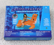 Raro RIDE-ON Vintage SWIMLINE Inflável 60" Laranja SEAL RIDER Novo na Caixa NOS comprar usado  Enviando para Brazil