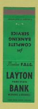 Matchbook cover layton for sale  USA