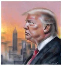 Portrait donald trump.peinture d'occasion  Sélestat