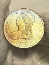 Usado, Busto com tampa 1837 meio dólar, borda cana, escolha BU++ prata antiga 50c tonificado comprar usado  Enviando para Brazil