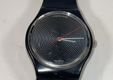 Reloj Swatch Soto GB109 1986 Vintage Negro Plata Círculos segunda mano  Embacar hacia Argentina