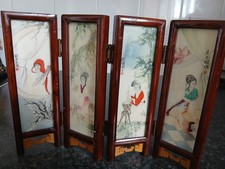 Usado, Tampo de mesa de mármore vintage pequeno tela pintada chinesa comprar usado  Enviando para Brazil