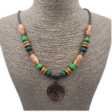 Green wooden bead for sale  PAIGNTON