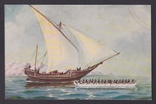 Cartão postal Vinatge ALEMANHA Marine-Galerie Nr.160 barco de transporte de madeira comprar usado  Enviando para Brazil