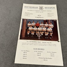 Tottenham autograph sheet for sale  THIRSK
