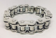 Cadena Bicicleta Pulsera .925 Plata 2.5cm x 25.4cm Largo Biker Rock Gótico Metal comprar usado  Enviando para Brazil