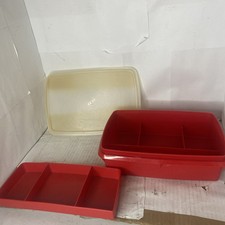 Vintage Tupperware Tuppercraft #767 Red Stow N Go Container Craft comprar usado  Enviando para Brazil