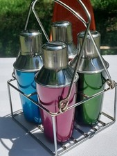 🌈Conjunto de bar retrô - 4 mini coquetéis com caddy de metal - Índia - Estilo MCM comprar usado  Enviando para Brazil