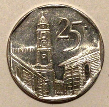 Venticinco centesimi centavos usato  Masserano