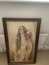 Victorian watercolour lady for sale  LOUGHBOROUGH