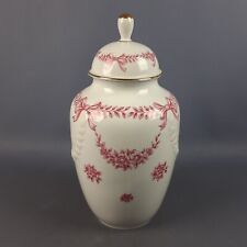 Vaso Potiche Porcelana Baviera Bareuther Walosassen Alemanha Flores Brancas Rosa, usado comprar usado  Enviando para Brazil