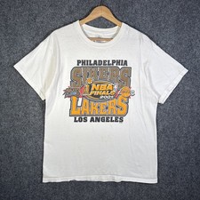 Usado, Camisa masculina vintage Los Angeles Lakers branca média finais da NBA basquete 2001 comprar usado  Enviando para Brazil