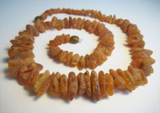 Colar de âmbar báltico natural bruto maciço 30-33 gr. Pedra preciosa 52 cm!!! comprar usado  Enviando para Brazil