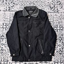 Używany, Vintage Unisex Czarny poliester Harrington Płaszcz Rozmiar L Y2K lata 90. Aktywna odzież robocza Re na sprzedaż  PL