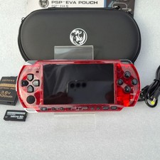 PSP 3004 Przezroczysty czerwony / Clear Red Custom, 64GB i pakiet akcesoriów, używany na sprzedaż  Wysyłka do Poland
