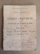 Livret individuel réserviste d'occasion  Nantes-