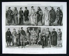 Vestido etrusco com estampa étnica 1874 Itália antiga fantasia romana Etrúria Toscana comprar usado  Enviando para Brazil