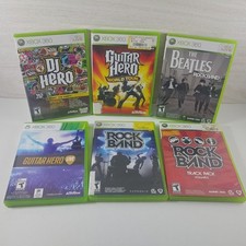 Rock Band + Guitar Hero, DJ Hero Lot (Xbox 360) Beatlesi, World Tour, Track Pack na sprzedaż  Wysyłka do Poland