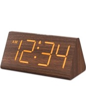 Usado, Despertador digital de madeira alarme alto para dormentes pesados carregamento USB marrom comprar usado  Enviando para Brazil