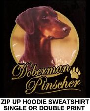 Usado, MUITO ELEGANTE MOLETOM COM CAPUZ DOBERMAN PINSCHER DOG ART LETRAS DOURADAS ZÍPER 716 comprar usado  Enviando para Brazil