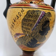Vaso ânfora arte grega antiga pintado à mão deus Atena Deusa Poseidon comprar usado  Enviando para Brazil