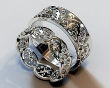 Fantástico conjunto de casamento dele e dela combinando alianças de casal com incrível design de redemoinho comprar usado  Enviando para Brazil