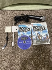 Pacote com 2 bandas de rock com guitarra e dongle de bateria Rock Band com microfone comprar usado  Enviando para Brazil