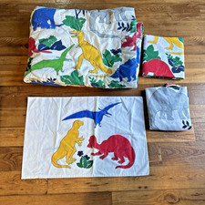 Edredom vintage anos 90 dinossauro 4 peças conjunto 1 farsa e 2 peças conjunto de lençóis duplos cores primárias comprar usado  Enviando para Brazil
