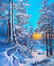 Gemälde dämmerung wald gebraucht kaufen Gemälde dämmerung wald gebraucht kaufen  Wuppertal