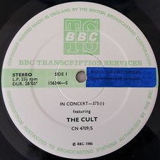 The Cult - In Concert-375 LP 1986 BBC Transcription Services NM/ comprar usado  Enviando para Brazil