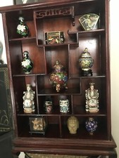 SOCLE SUPPORT BOIS VASE POTICHE CLOISONNE PORCELAINE CHINE CHINOIS ASIATIQUE comprar usado  Enviando para Brazil