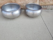 2 tigelas separadoras de leite de aço inoxidável aro 16" flor jardim varanda decoração laticínios  comprar usado  Enviando para Brazil