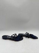 Sandálias femininas Manolo Blahnik couro azul marinho tamanho 35 comprar usado  Enviando para Brazil