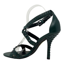 Green leather strappy for sale  ASHFORD