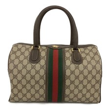 OLD GUCCI GG Logo PVC Webbing Boston Bolsa de Mão Bege/6BF2361 comprar usado  Enviando para Brazil