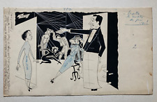 Dessin Original DERY Cabaret Fontaine 4 Saisons 1956 MAURICE BÉJART J. MAGRE, usado comprar usado  Enviando para Brazil