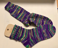 Socken handgestrickt lila gebraucht kaufen  Remchingen