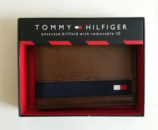 Carteira Masculina Tommy Hilfiger Couro Marrom Passcase Bi-Fold NOVA comprar usado  Enviando para Brazil