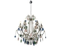 Candelabro vintage multicolorido com miçangas de cristal com seis luzes, década de 1960 comprar usado  Enviando para Brazil