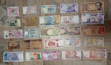 25 billetes de banco de diferentes países moneda en circulación mundo extranjero papel moneda segunda mano  Embacar hacia Mexico