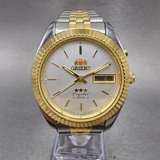 Relógio Orient President masculino 36 mm mostrador prata dois tons data do dia automático 469ed-73 comprar usado  Enviando para Brazil