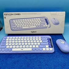 Combo de teclado y ratón Logitech POP ICON Bluetooth - Lila segunda mano  Embacar hacia Mexico