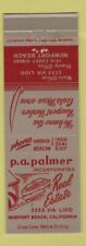 Matchbook cover palmer for sale  USA